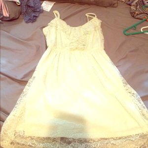 Sea green dress with ruffles